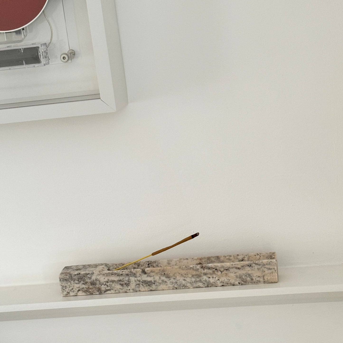 Silver Travertine Incense Holder