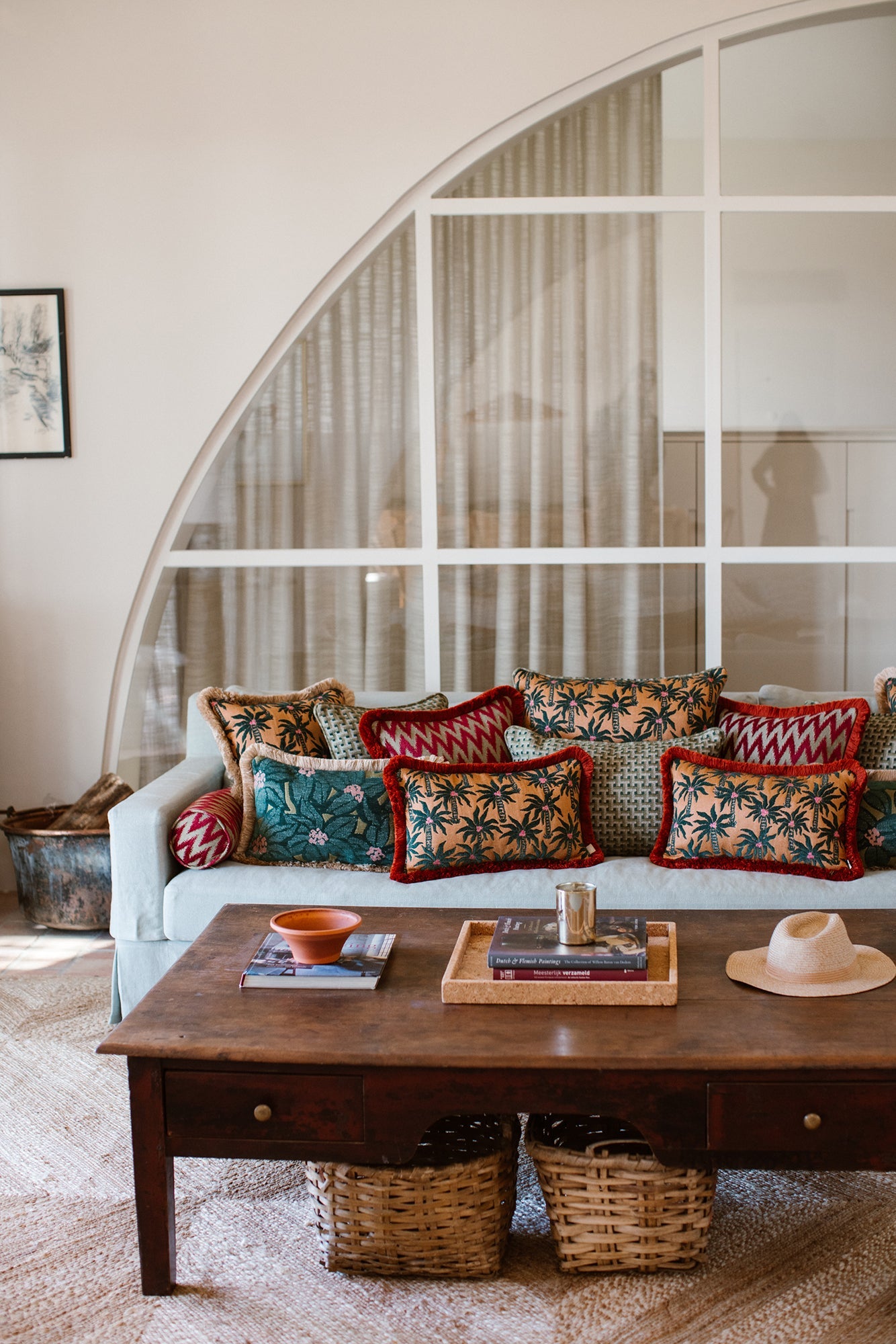 Double sided cushion Laura Moss & Caramel x Janis Bordeaux & Pink