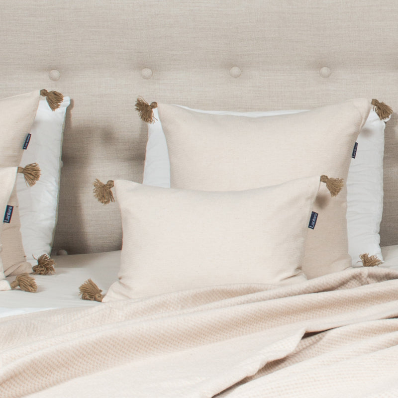 Kussen Pompons - Zand - 30x50cm