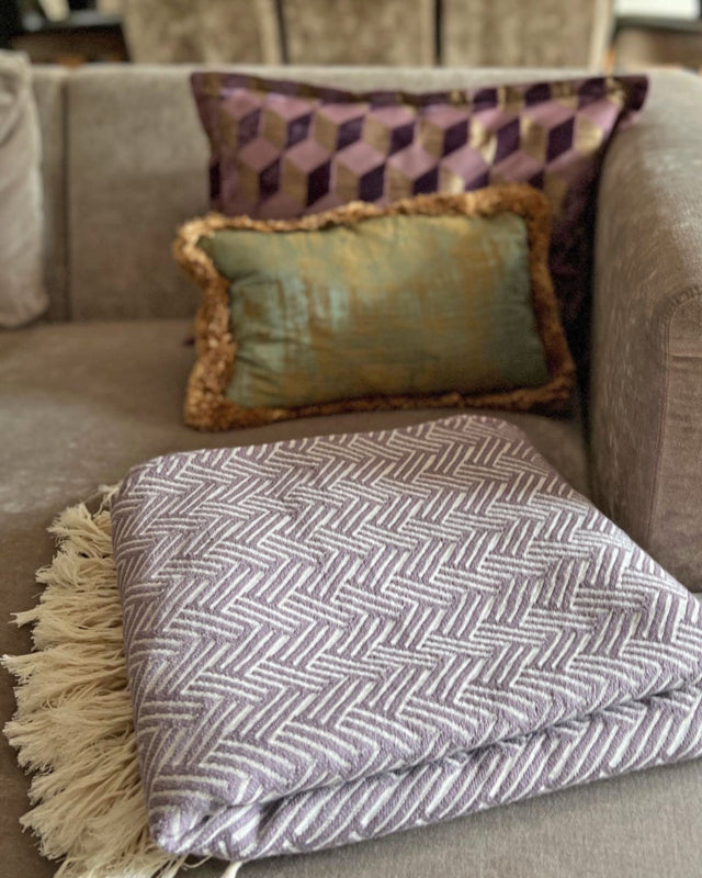 Plaid Deken Wol - Vienna - Mauve - 160x250cm