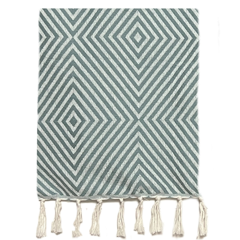 Plaid Deken Oslo Wol Katoen - Eucalyptus Groen - 120x150cm