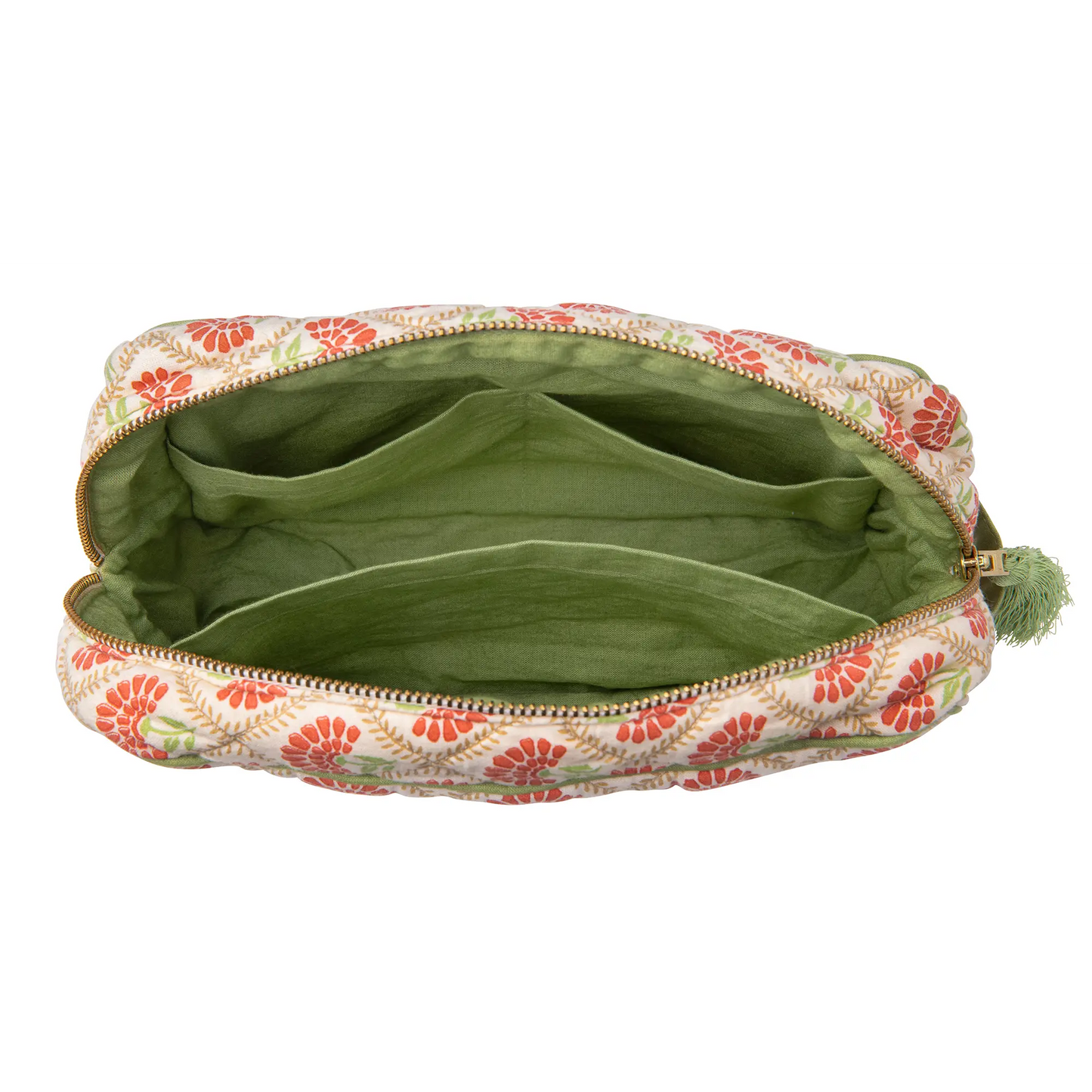 Beauty Bag Carry Coral & Sage