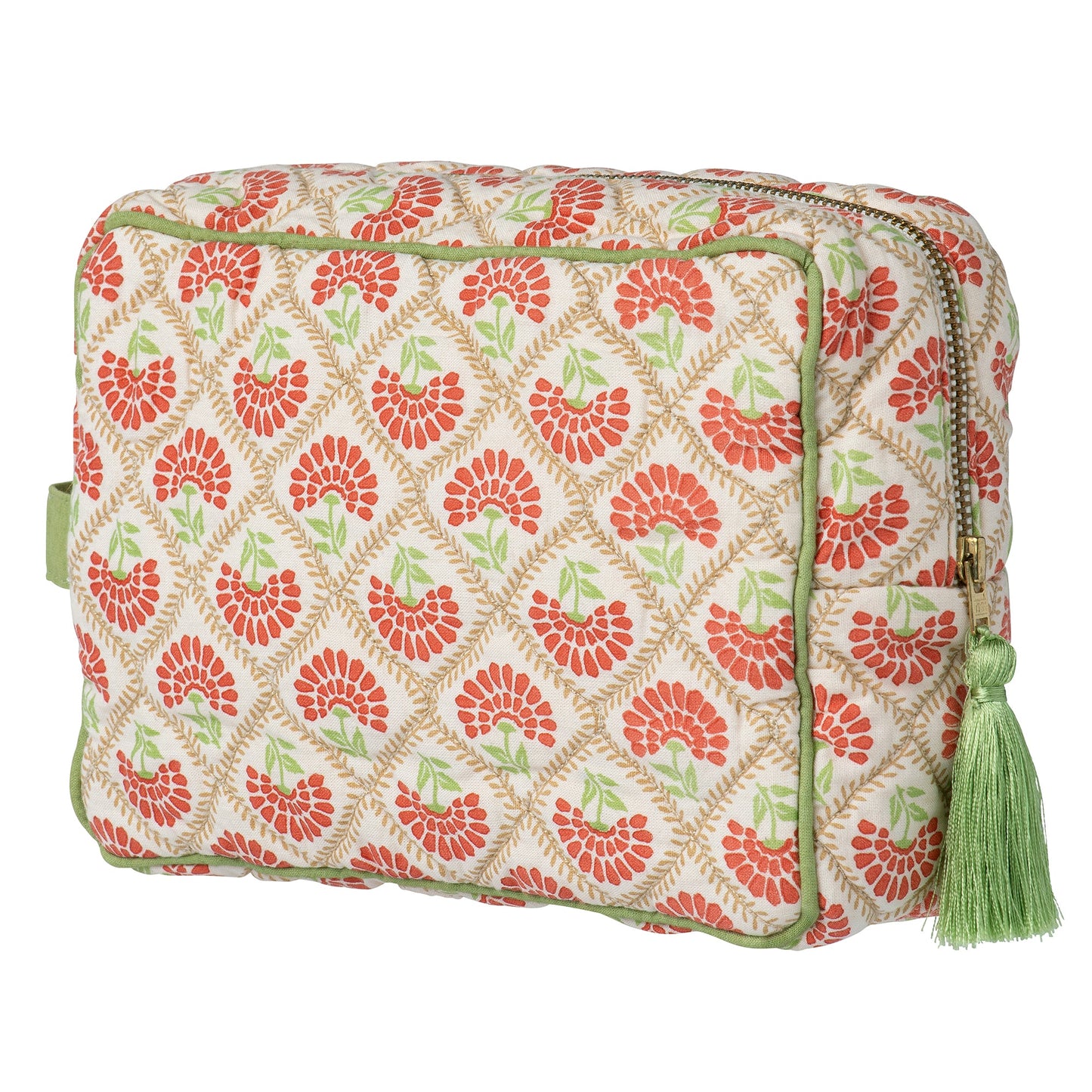 Beauty Bag Carry Coral & Sage