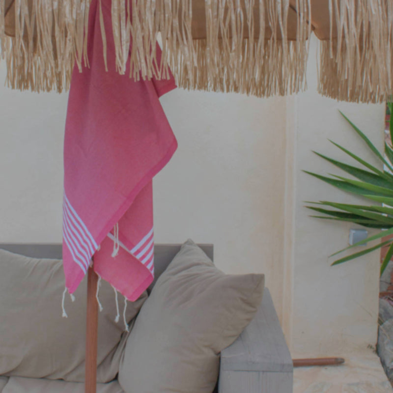Hamamdoek Provence Fuchsia Roze | Gerecycled Katoen | 100x200cm