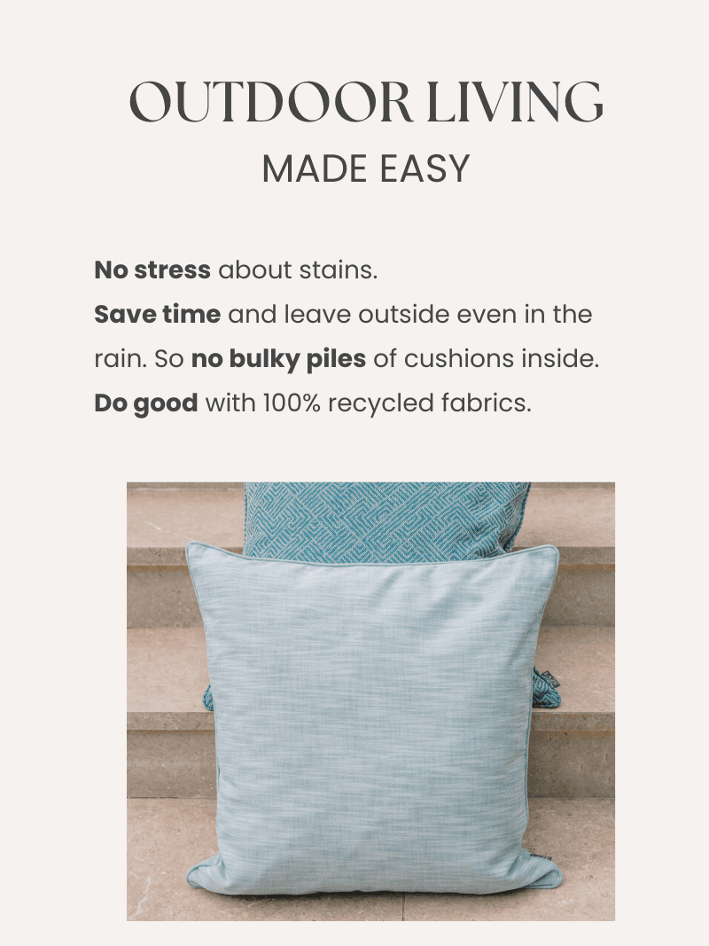 LAZE sierkussen 'Misty' aqua - diverse maten