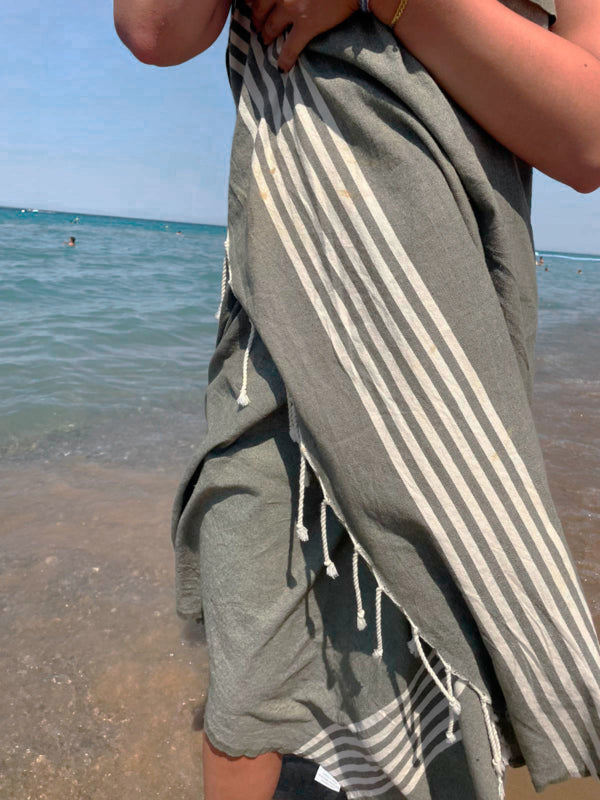 Hamamdoek Provence - Mosgroen - 100x200cm