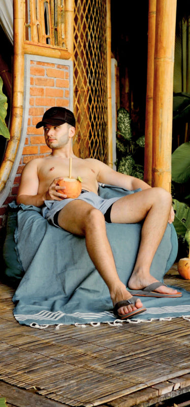 Hamamdoek Provence - Petrol Blauw  - 100x200cm