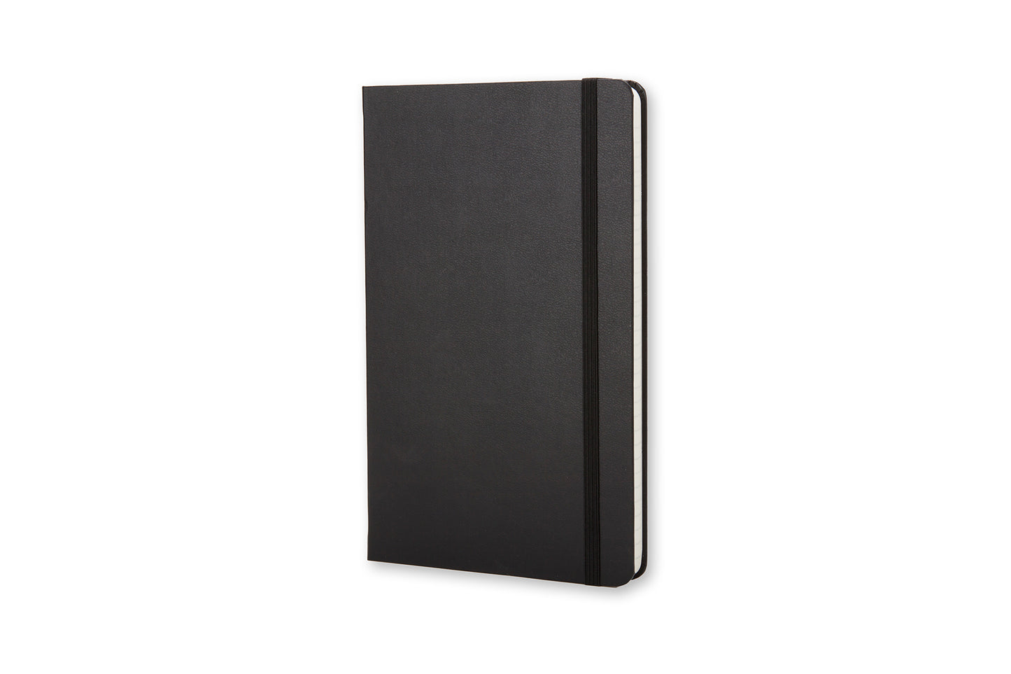 Black notebook on a white background