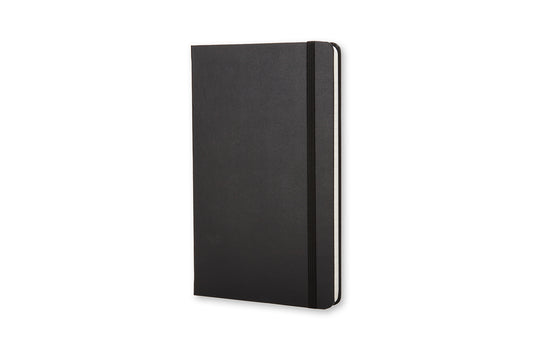 Black notebook on a white background