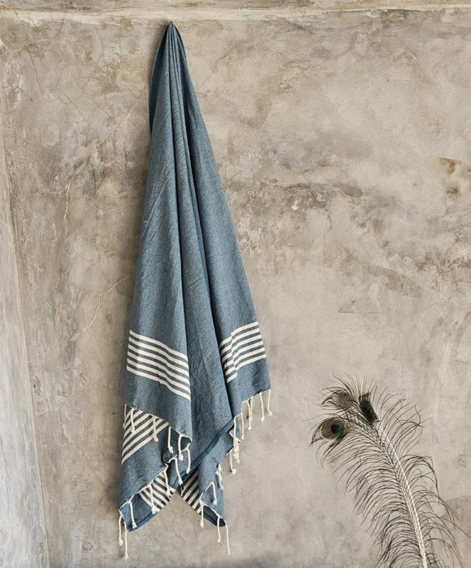 Hamamdoek Provence - Petrol Blauw  - 100x200cm