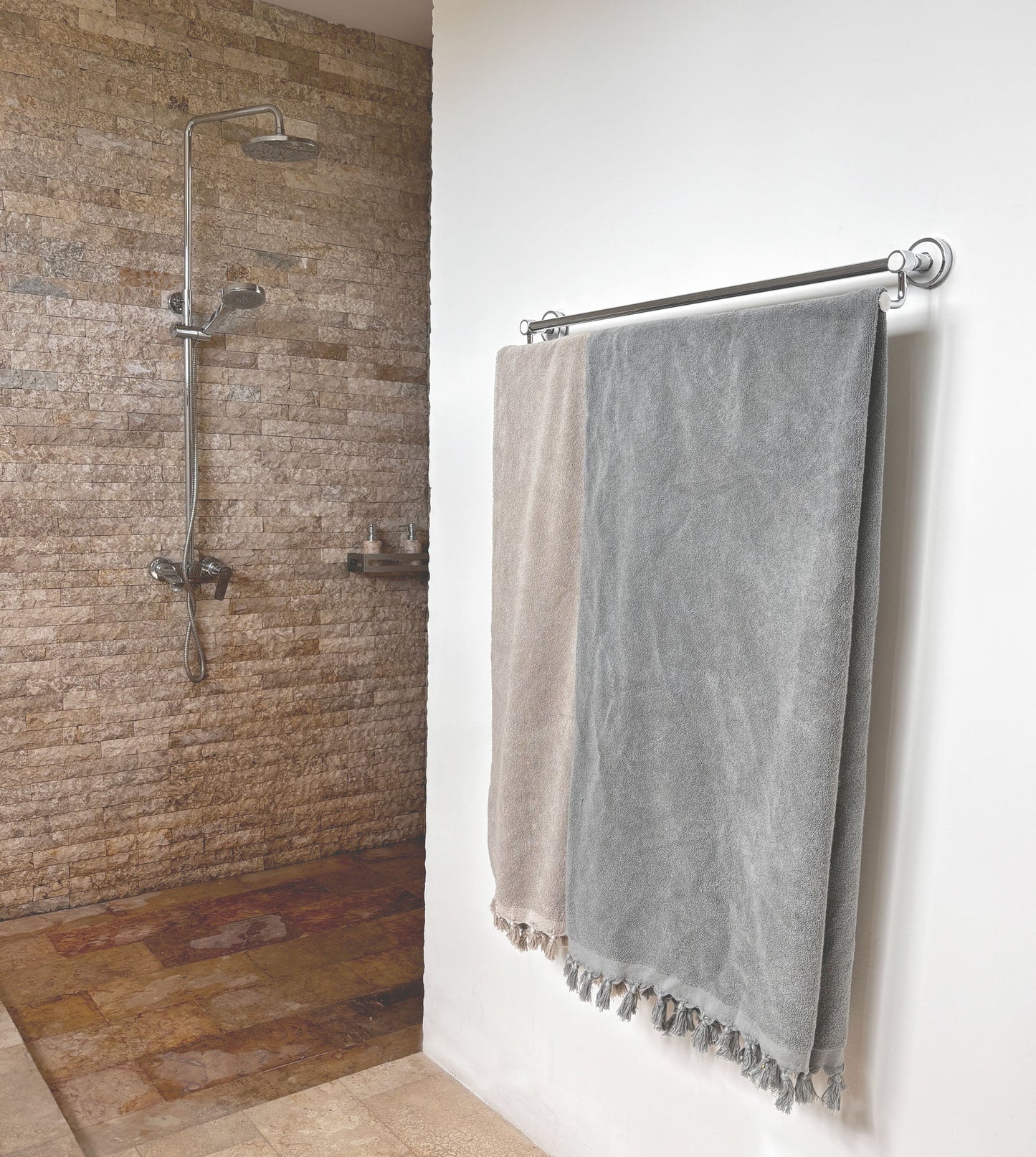 Hamamdoek Badstof - Grijs - 90x190cm
