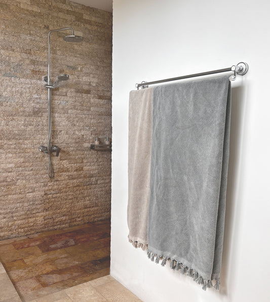 Hamamdoek Badstof - Grijs - 90x190cm