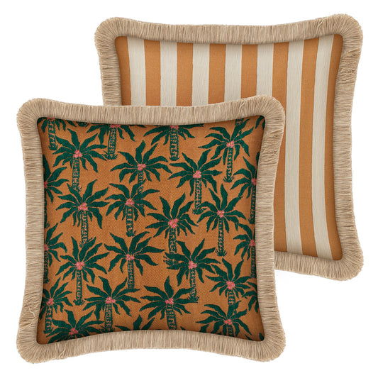 Double sided cushion Laura Moss & Caramel x Jackie Caramel & Ecru