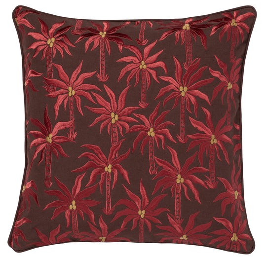 Cushion Laura Chocolate & Coral
