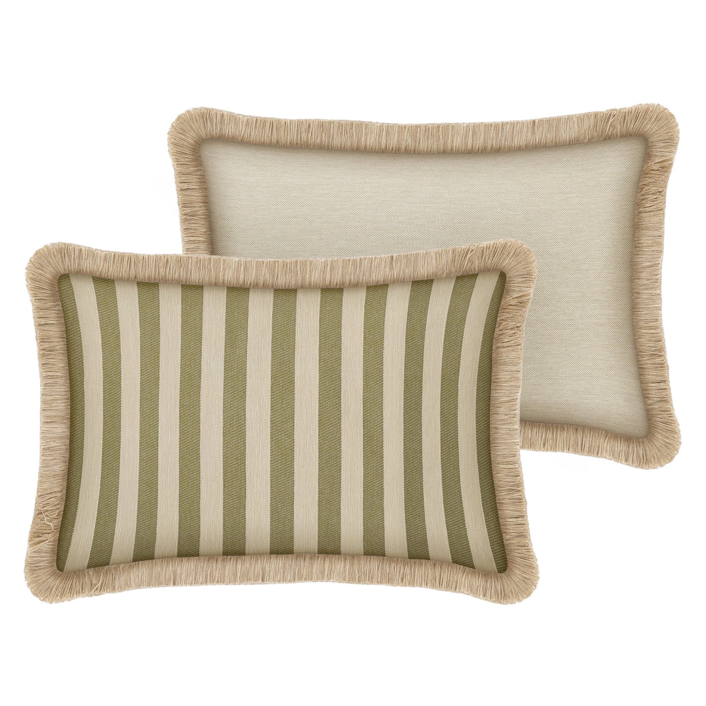 Cushion Jackie Olive & Ecru