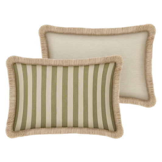 Cushion Jackie Olive & Ecru