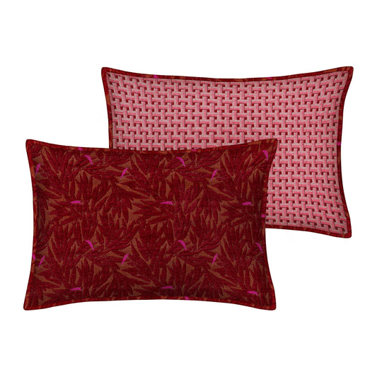 Double sided cushion Yoko Bordeaux & Spice x Janis Bordeaux & Pink