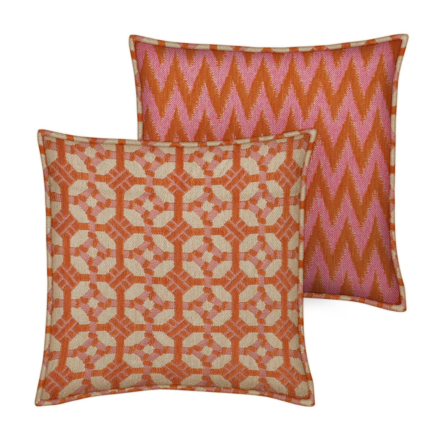 Double sided cushion Coco Burnt Orange & Rose x Rosita Orange & Pink