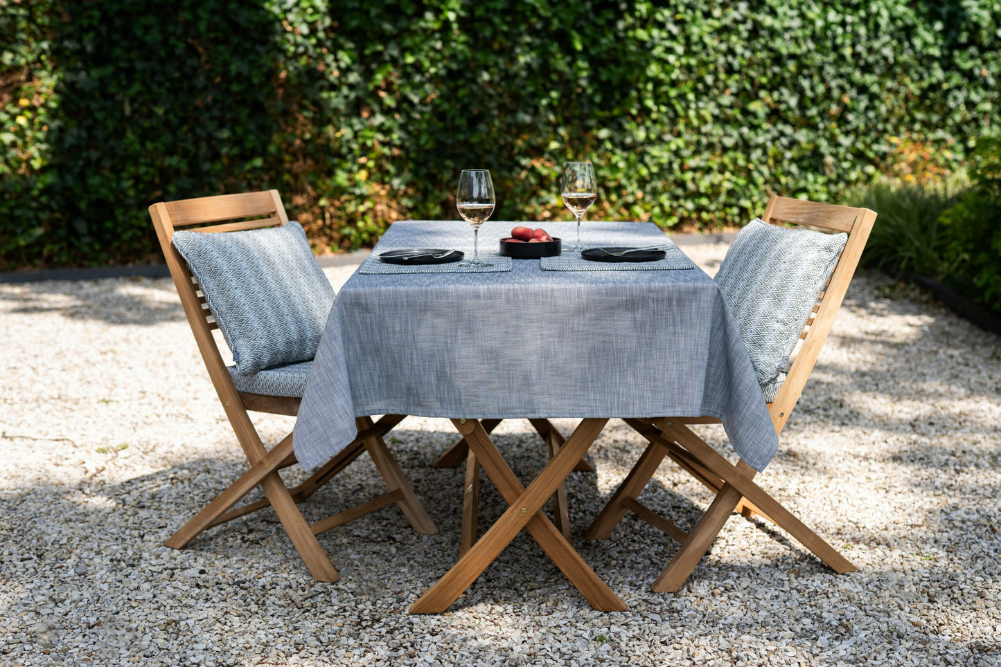 LAZE sierkussen 'Diamond' donker grijs en blauw - diverse maten