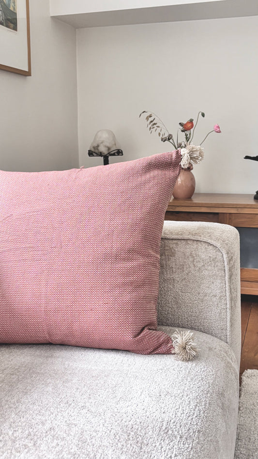 Kussen Pompons - Dark Terracotta - 55x55cm