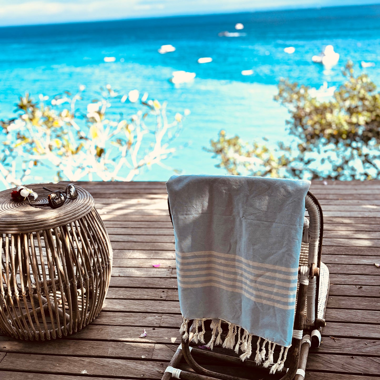 Hamamdoek Provence - Lichtblauw - 100x200cm