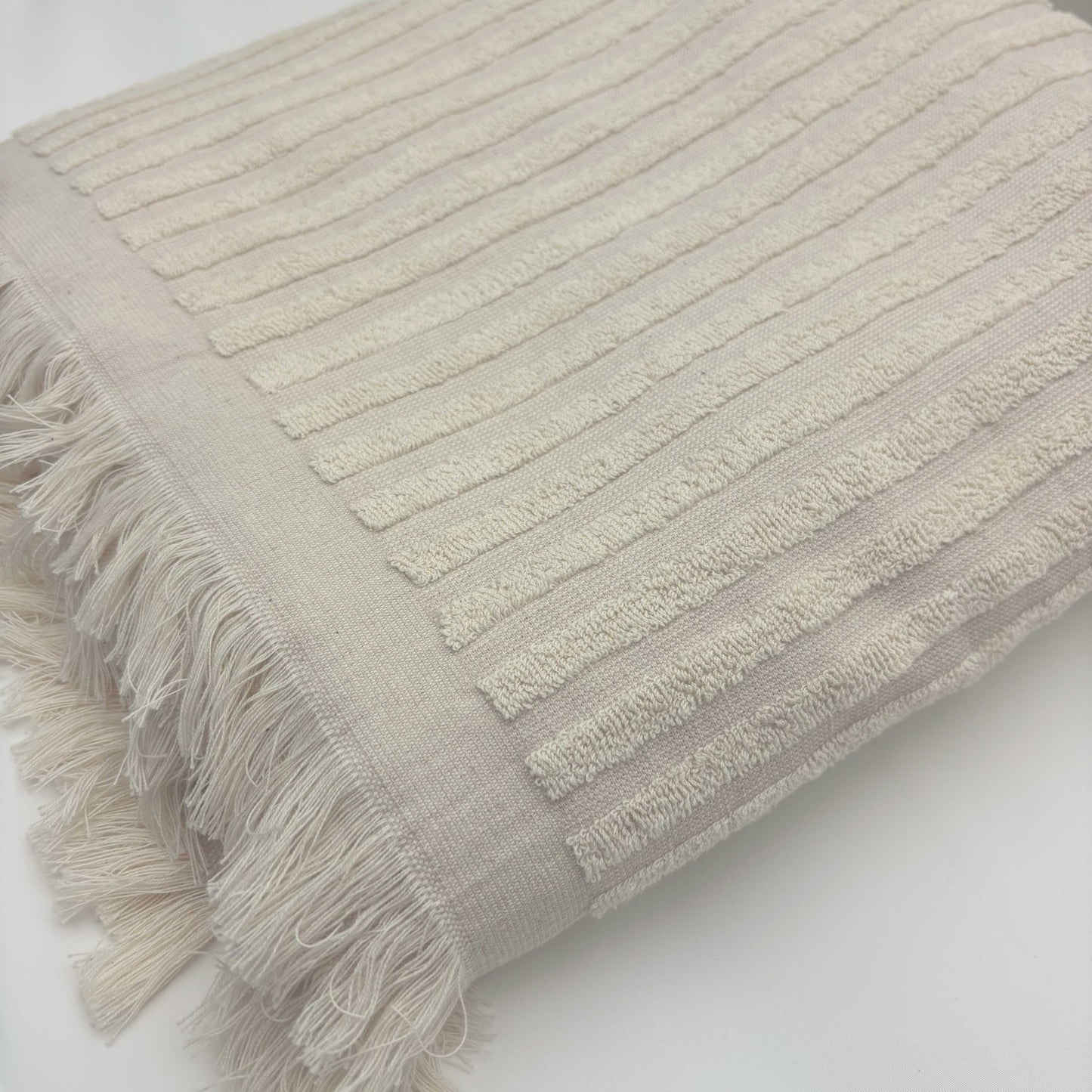 Hamamdoek Badstof Stripes - Zand - 90x190cm