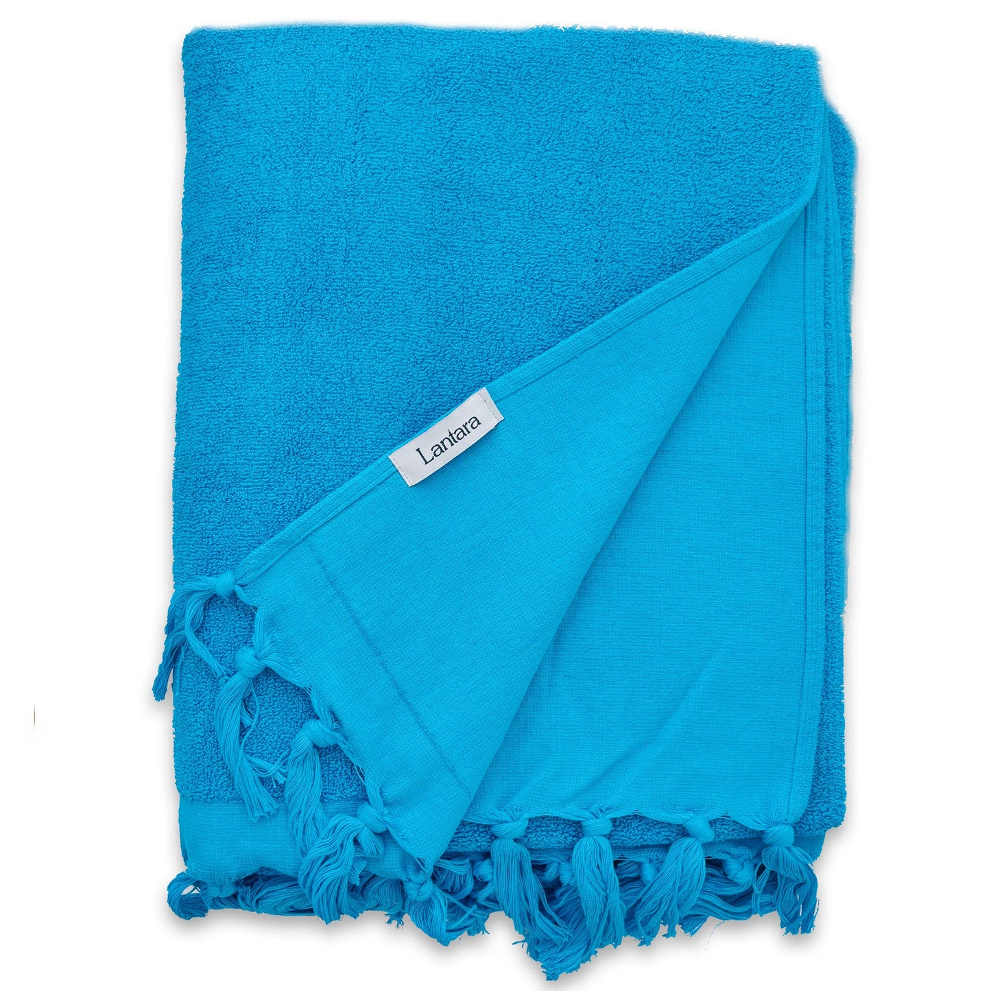 Hamamdoek Badstof - Turquoise Blauw - 90x206cm