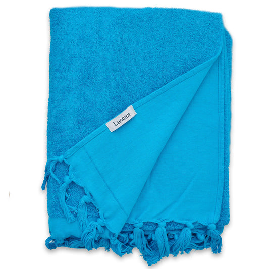 Hamamdoek Badstof - Turquoise Blauw - 90x206cm