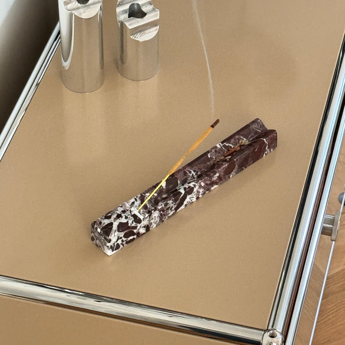 Burgundy Marble Incense Holder