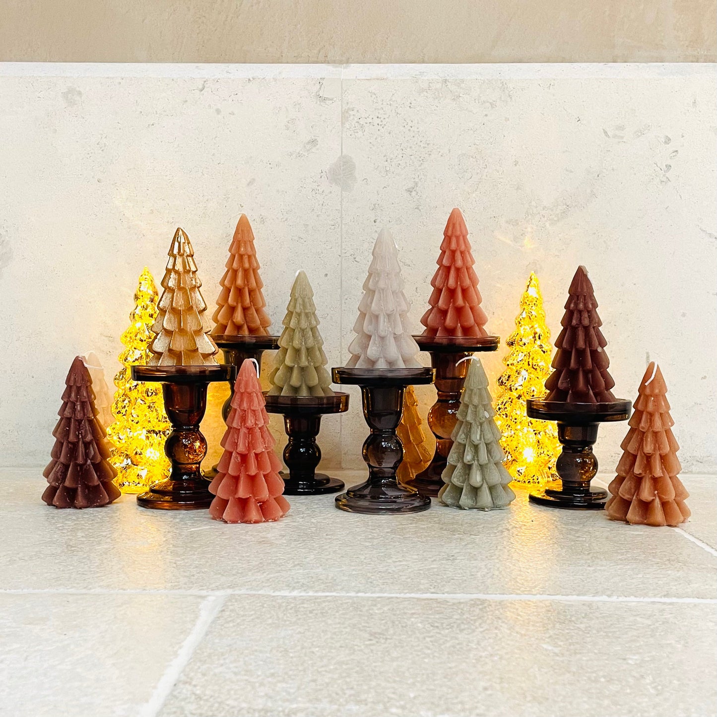 Kerst Kaars - Kerstboom S - Brique Roze