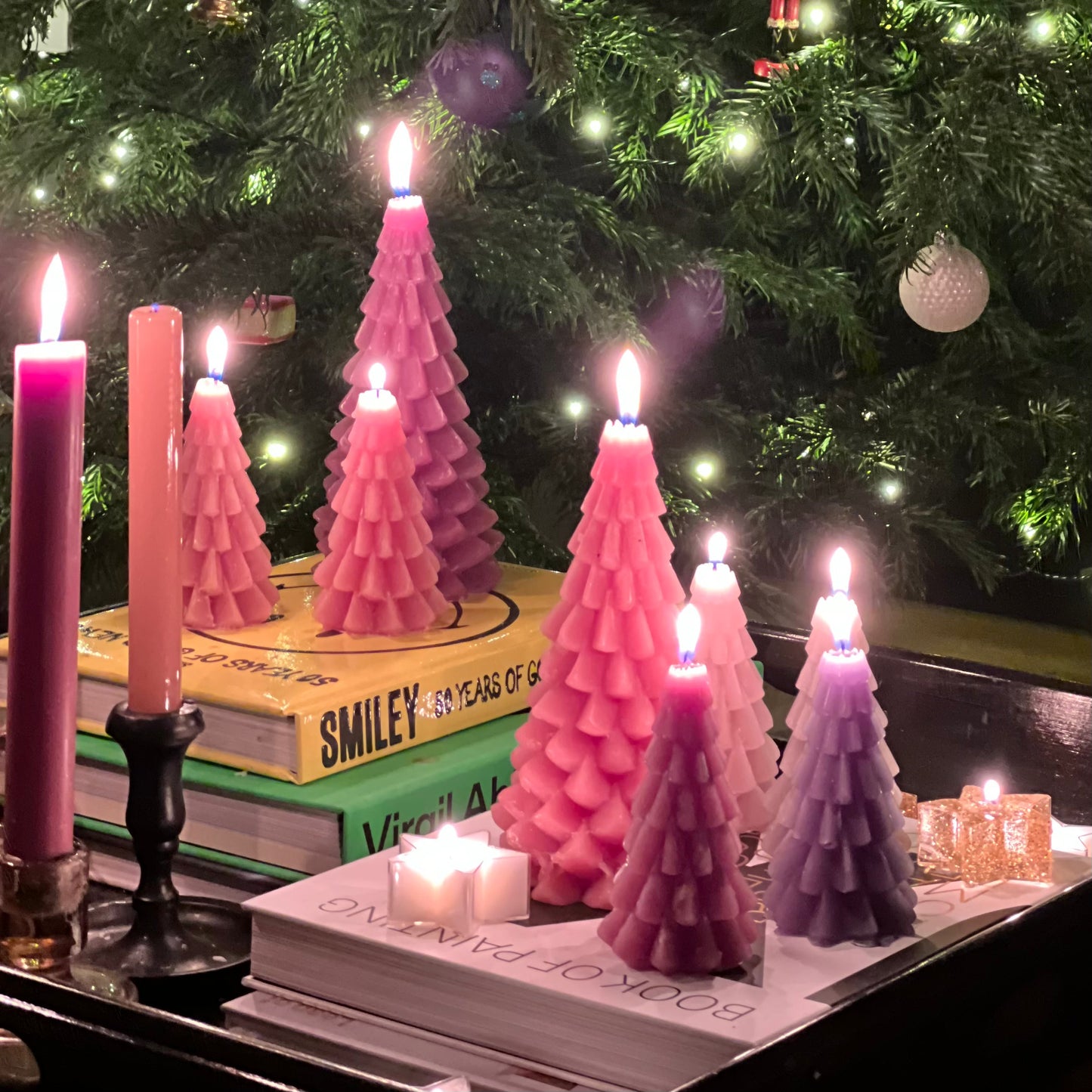 Kerst Kaars - Kerstboom L - Brique Roze