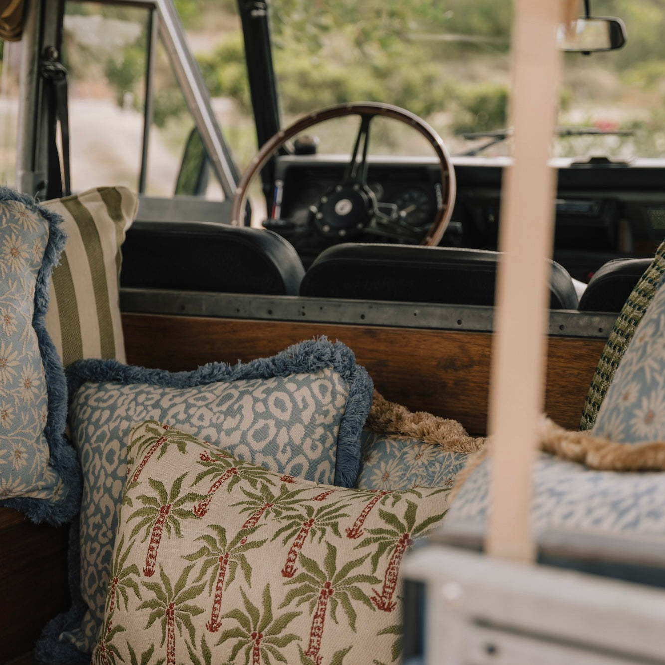 Double sided cushion Laura Olive & Spice x Janis Moss & Olive