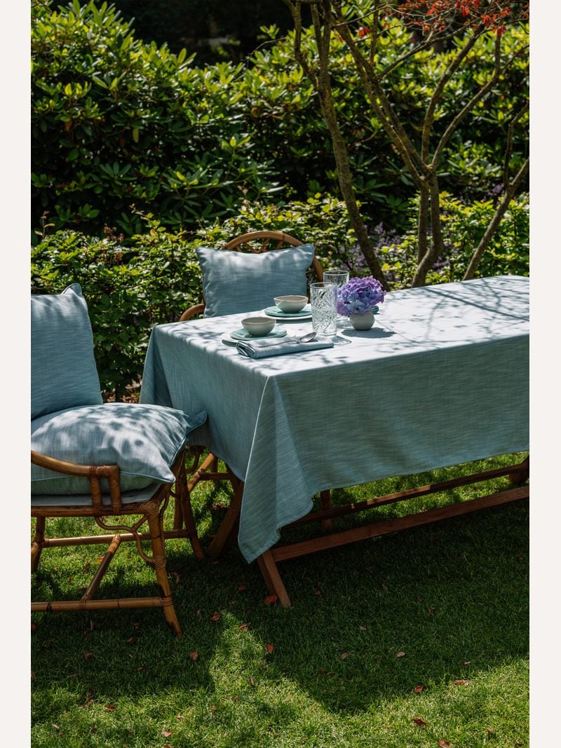 LAZE sierkussen 'Misty' aqua - diverse maten