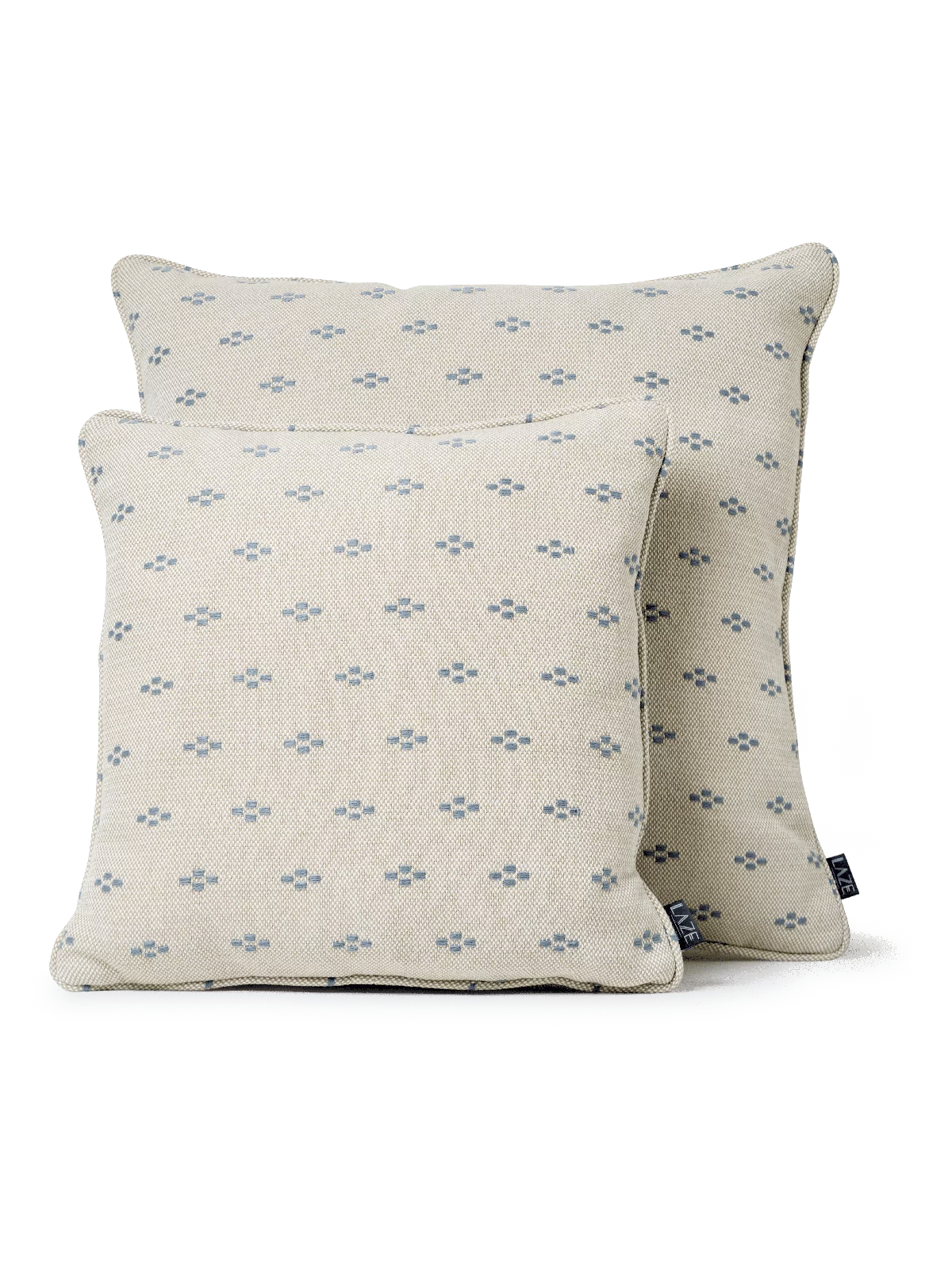 LAZE sierkussen 'Clover' beige met blauw - diverse maten