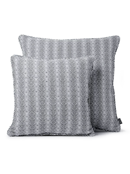 LAZE sierkussen 'Diamond' donker grijs en blauw - diverse maten