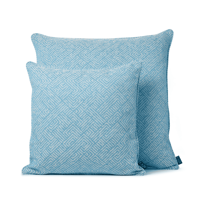 LAZE sierkussen 'Maze' aqua - diverse maten