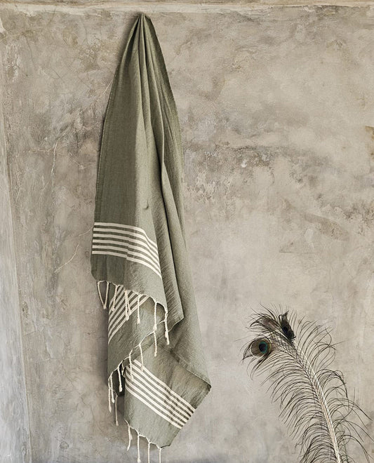 Hamamdoek Provence - Mosgroen - 100x200cm