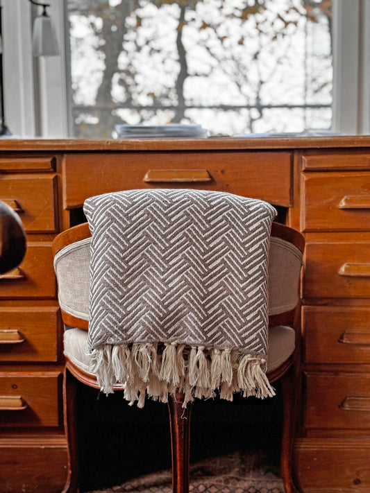 Plaid Deken Wol - Vienna - Taupe - 150x250cm