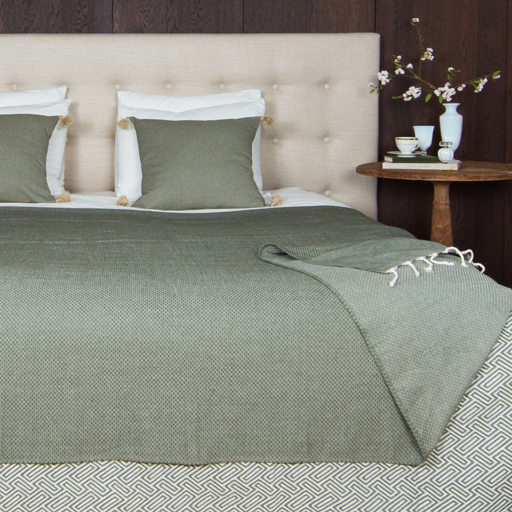 Kussen Pompons - Groen - 55x55cm