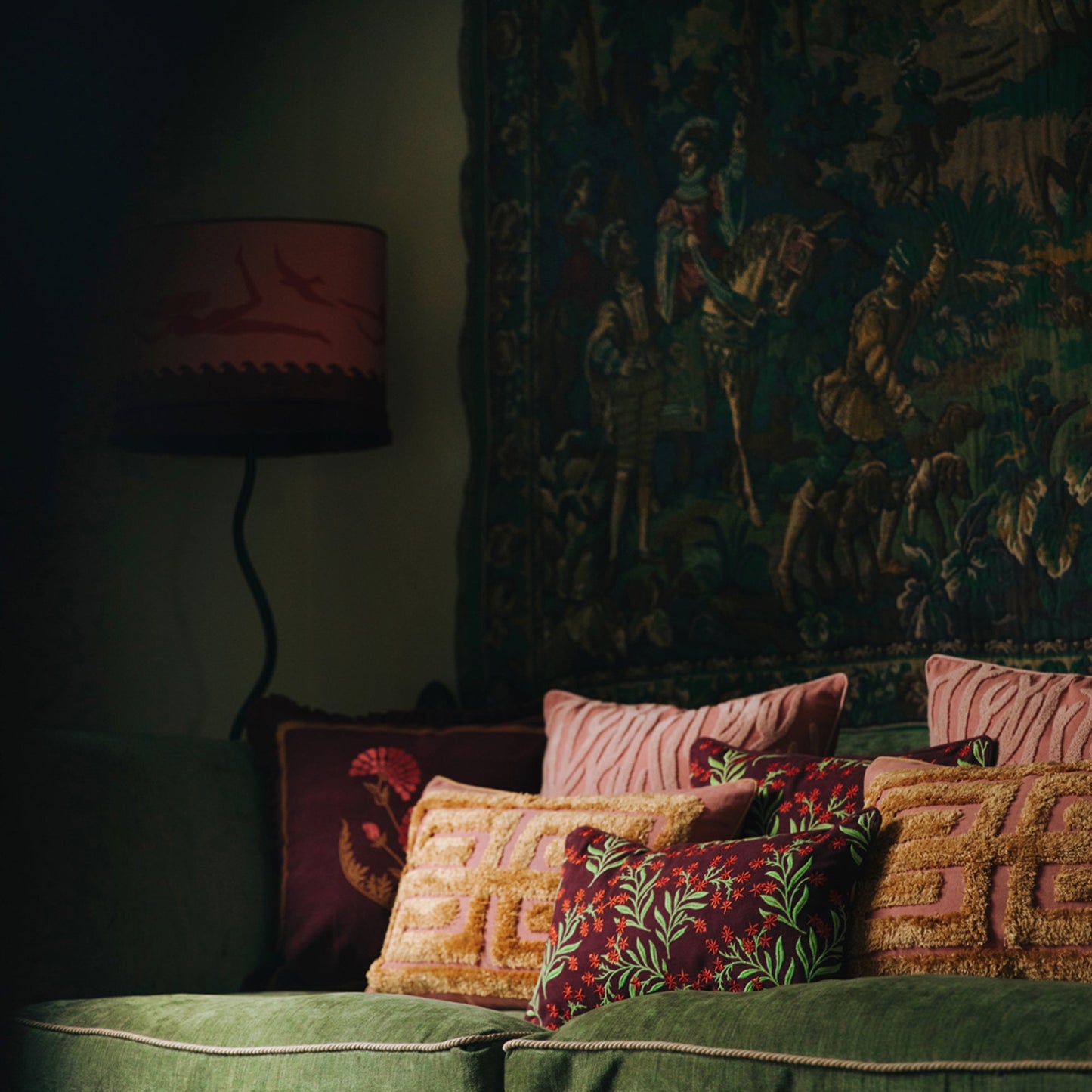 Cushion Cleo Blush & Raffia