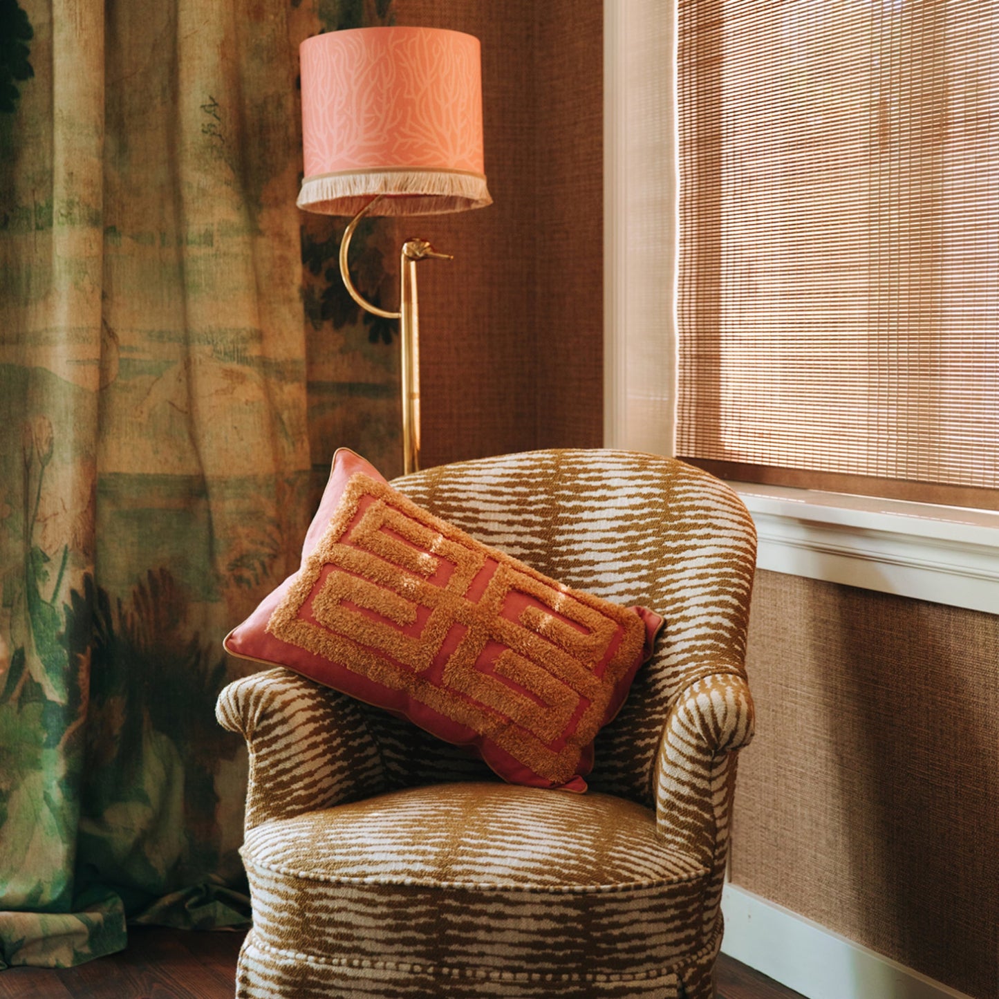 Cushion Cleo Blush & Raffia