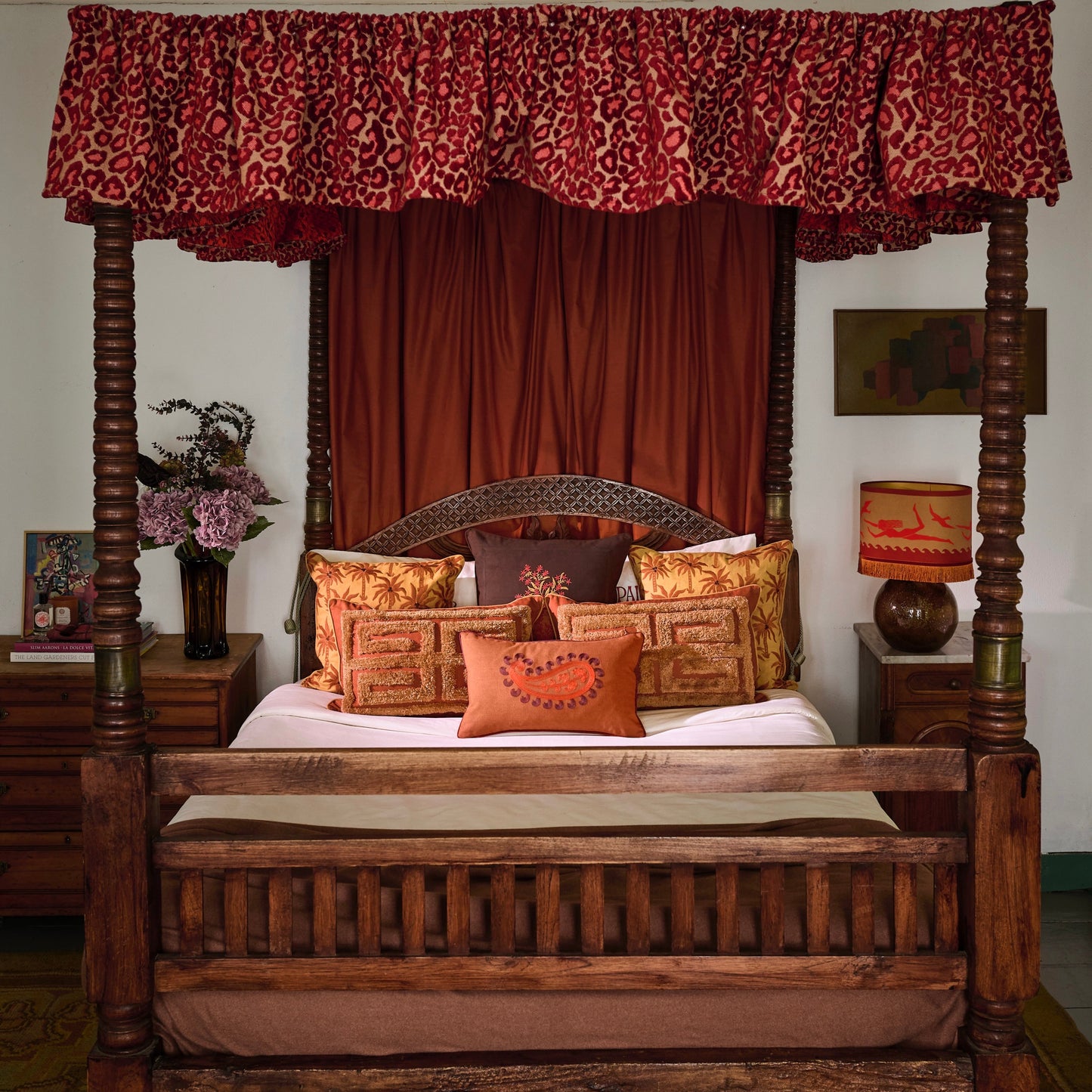 Double sided cushion Siena Spice & Coral