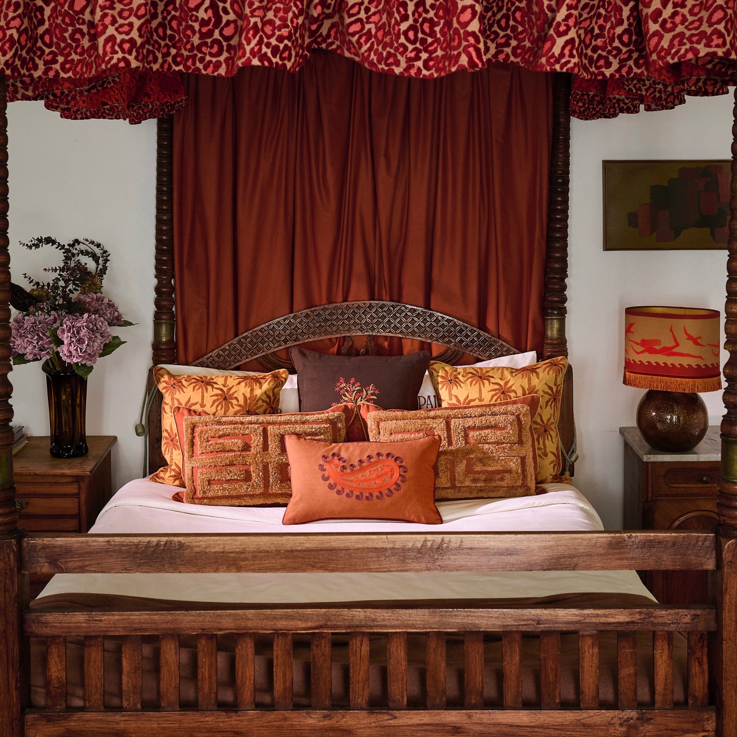 Cushion Rumi Chocolate & Pink