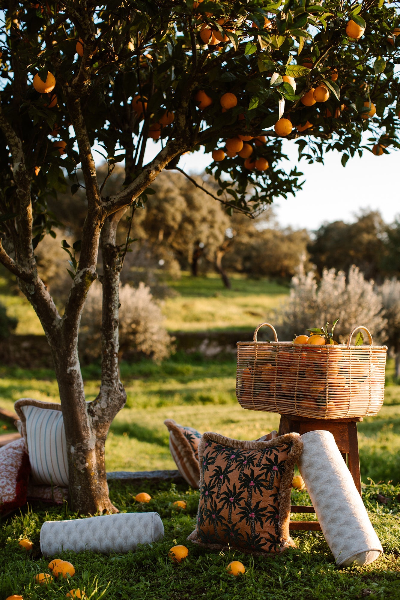 Double sided cushion Laura Moss & Caramel x Jackie Caramel & Ecru