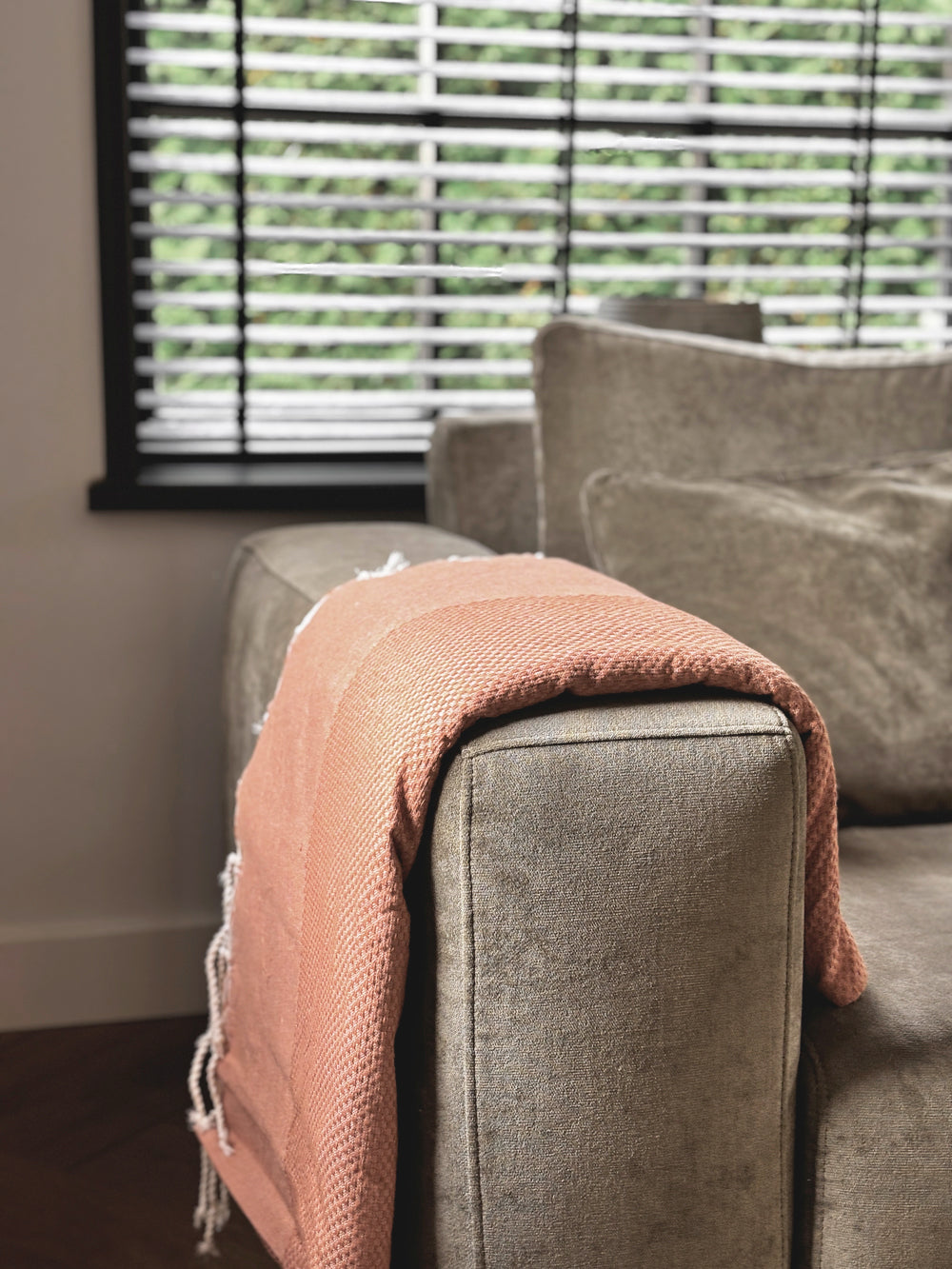 Plaid of grand foulard katoen - Peach Terracotta - 190x300cm