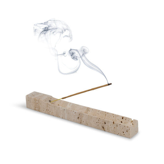 Beige Travertine Incense Holder