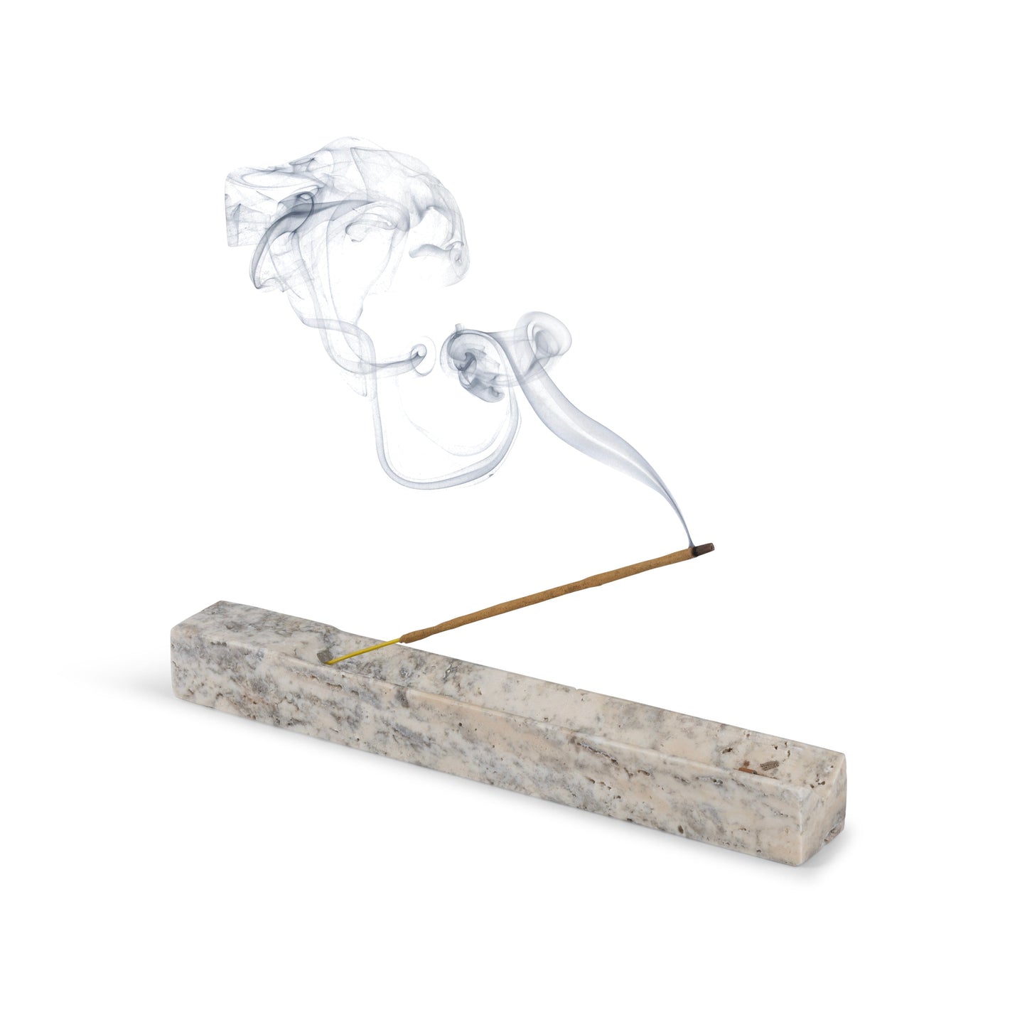 Silver Travertine Incense Holder