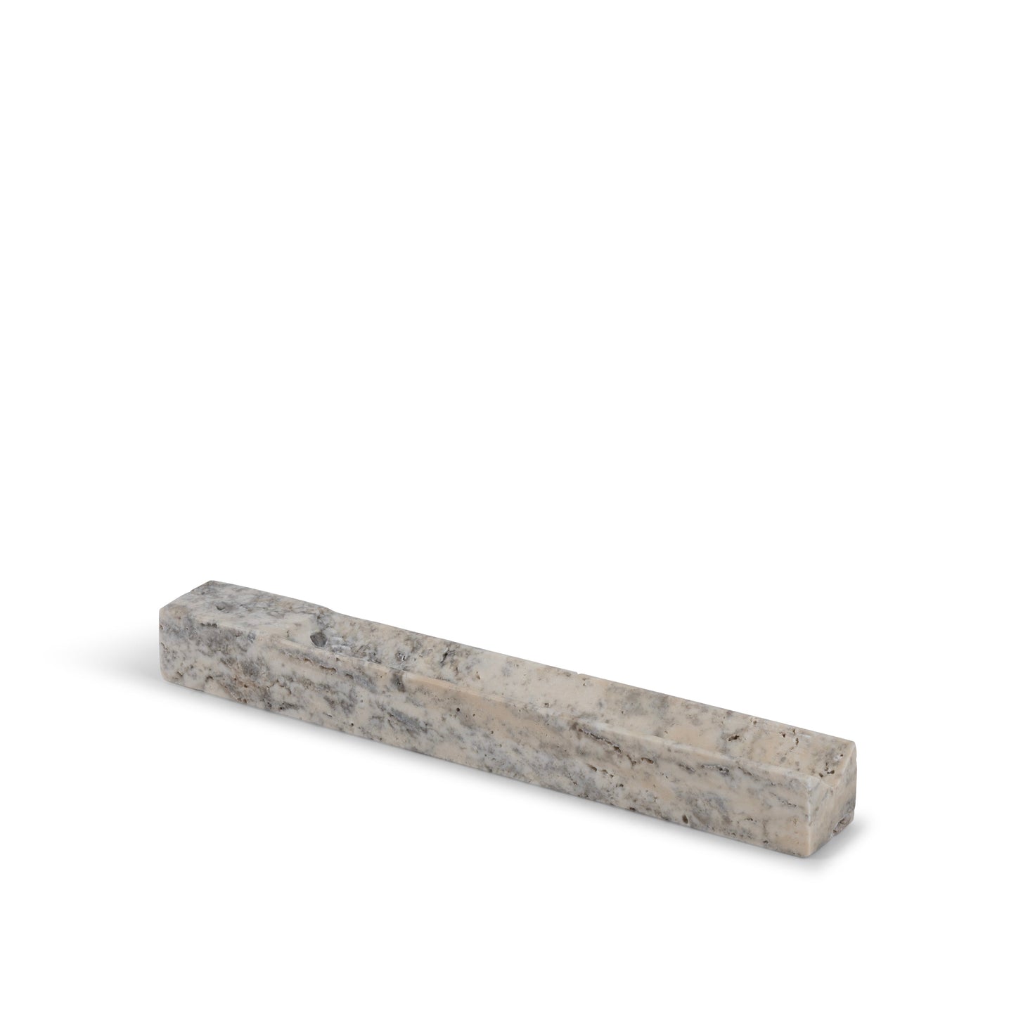 Silver Travertine Incense Holder