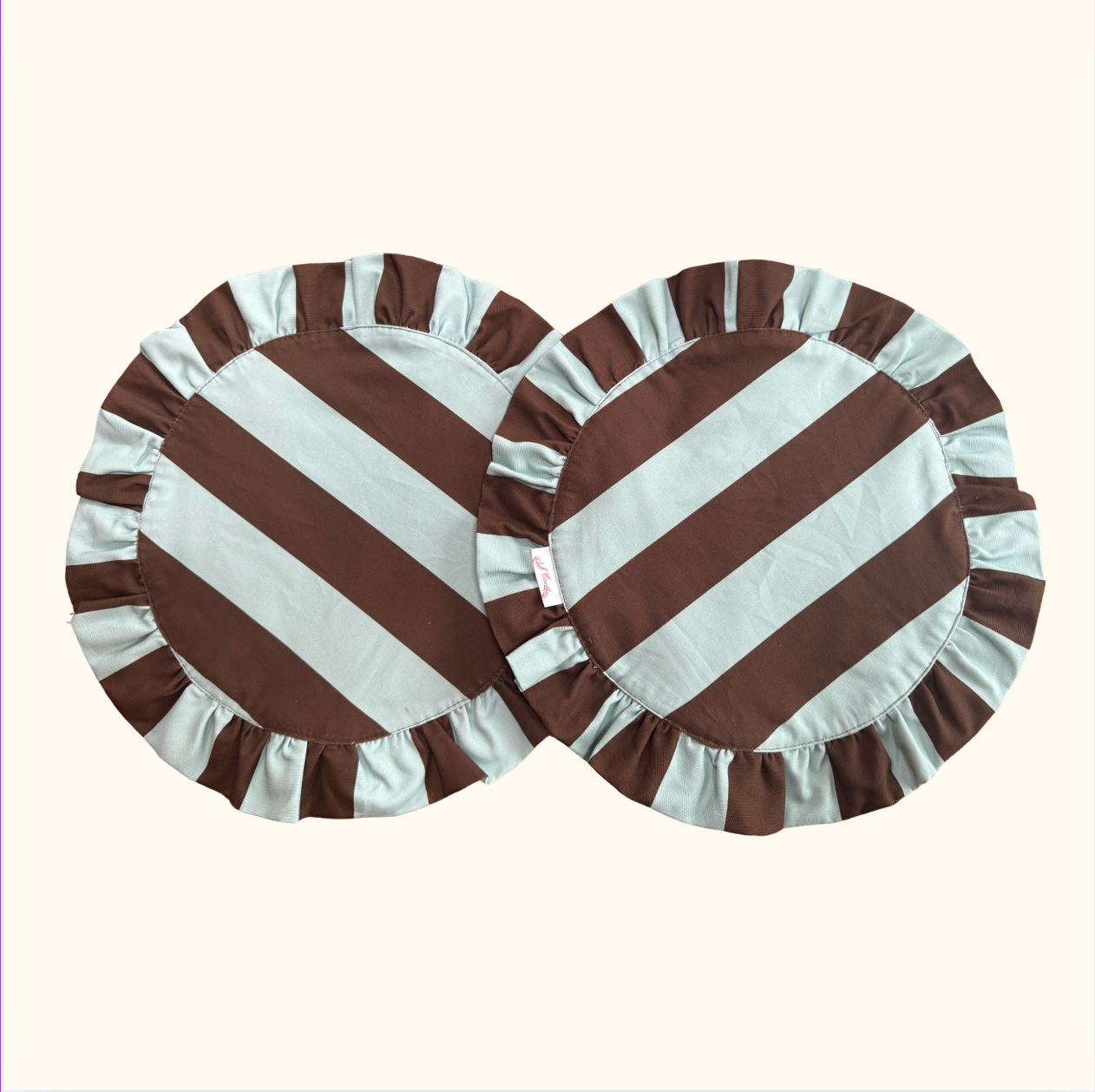 Darcy placemat brown/blue stripes