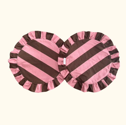 Darcy Placemat pink/brown stripes